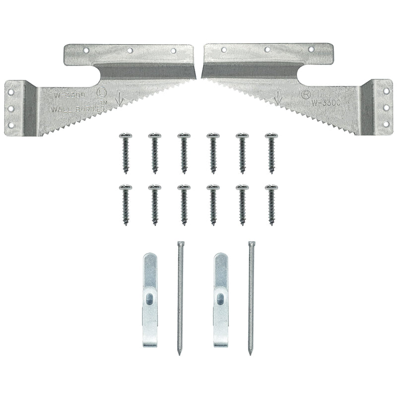 Wall Buddies Large Wall Hanger for Wood Picture Frames - Supports 60 lbs - 5 Pack - Includes Wall Hooks, Nails and Screws - NewNest Australia