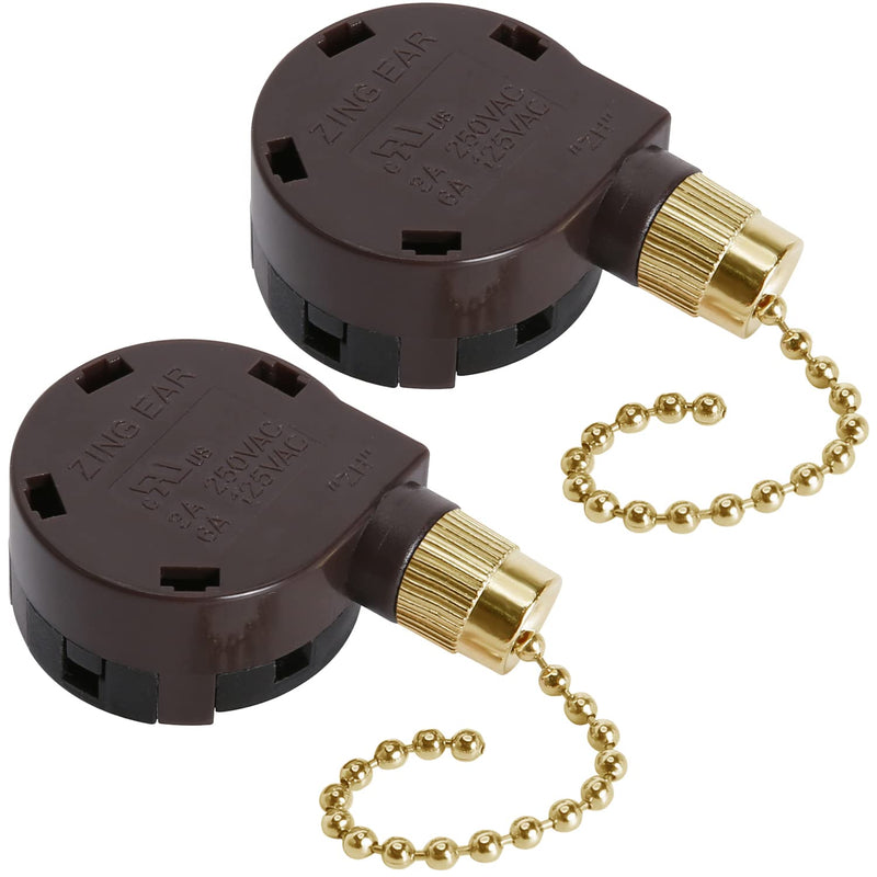 Ceiling Fan Switch ZE-268S5, 4 Speed 5 Wire Pull Chain Control Ceiling Fan Parts Replacement Speed Control Switch Fan Accessories (Brass) 2PCS Brass - NewNest Australia