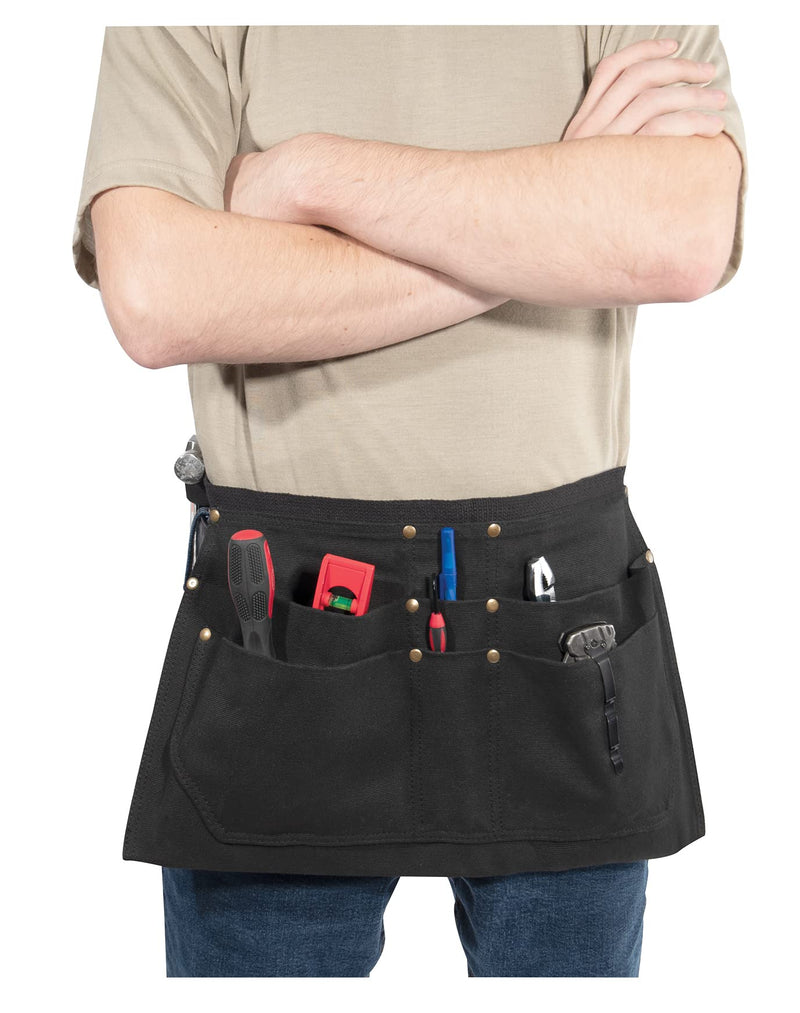 Rothco Canvas Waist Work Apron with Six Pockets Hammer Loop and Tape Measure Clip, Black - NewNest Australia
