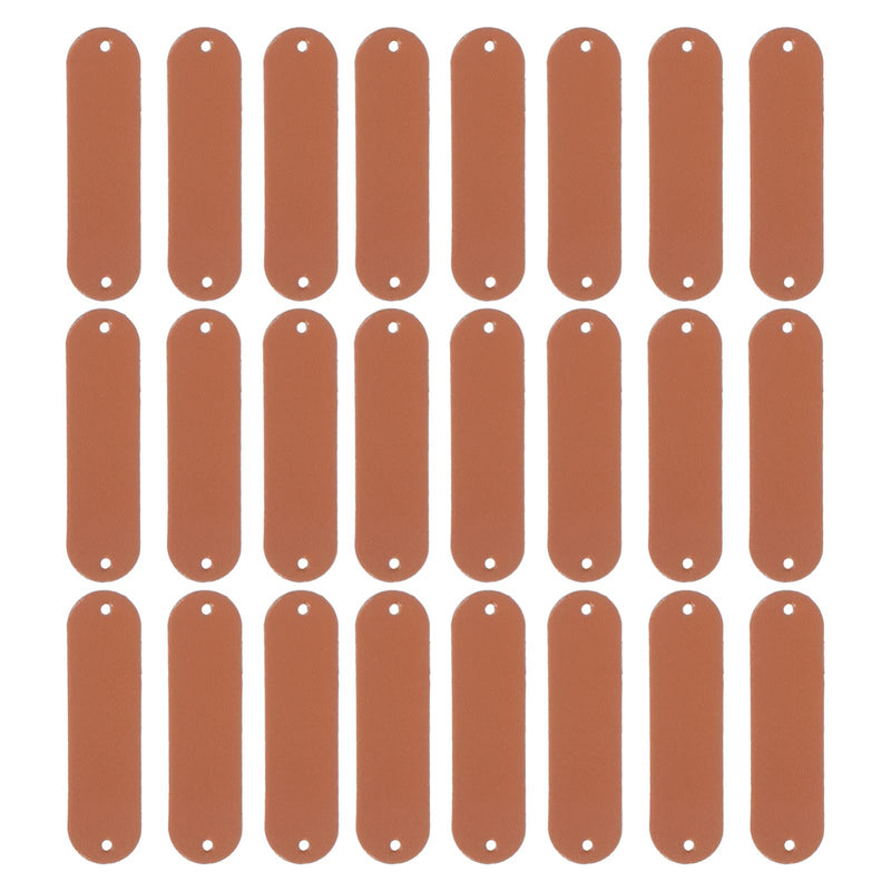 Didiseaon 100Pcs PU Leather Label Leather Blank Tag Label with Holes DIY Embossed Tag Clothing Embellishment Knit for Jeans Bags Shoes Hat Scrapbooking Crafts Accessories Brown - NewNest Australia