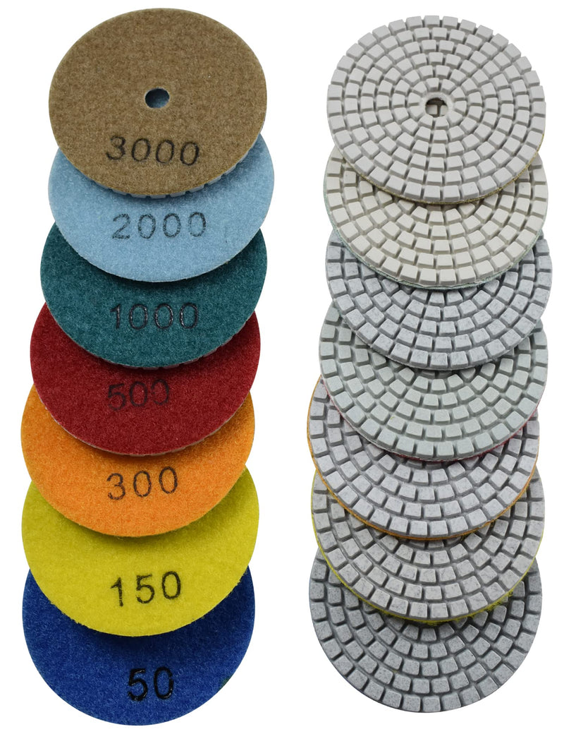 Konfor Diamond Polishing Pad Wet Buffer 3 Inch for Grinding Marble Granite Countertop 7 Pcs Set - NewNest Australia
