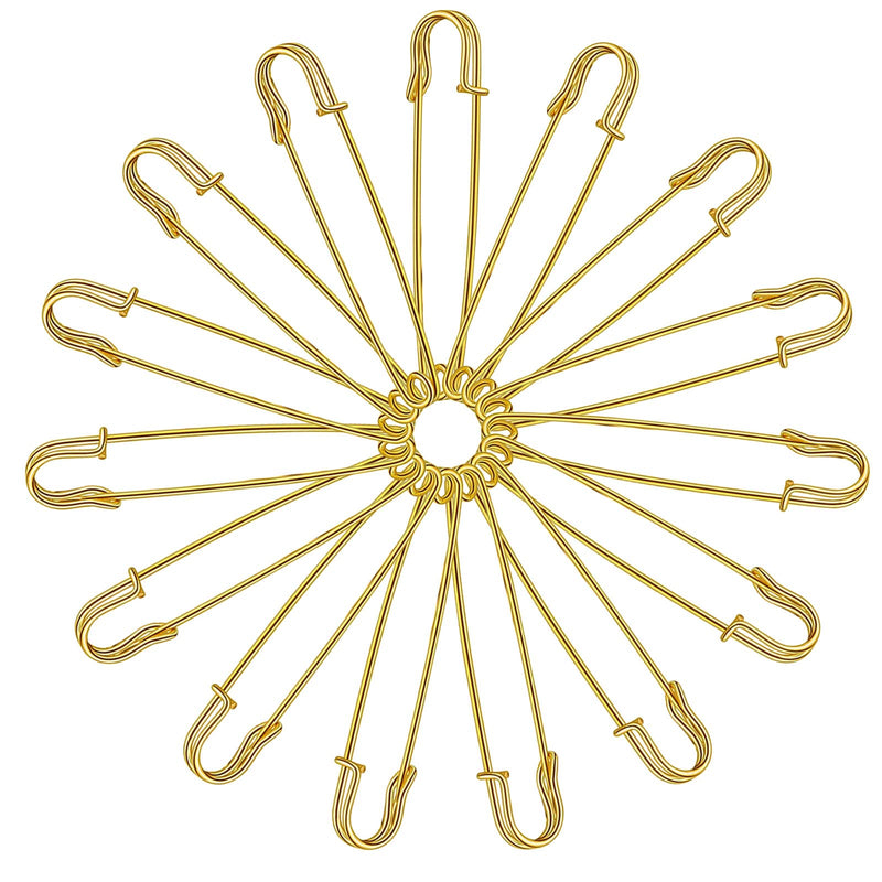 Urmspst Safety Pins (2022 New), 4" Large Safety Pins Pack of 15 for Clothes Leather Canvas Blankets Crafts Skirts Kilts, Extra Large Safety Pin Heavy Duty Safety Pins (Gold) Gold - NewNest Australia