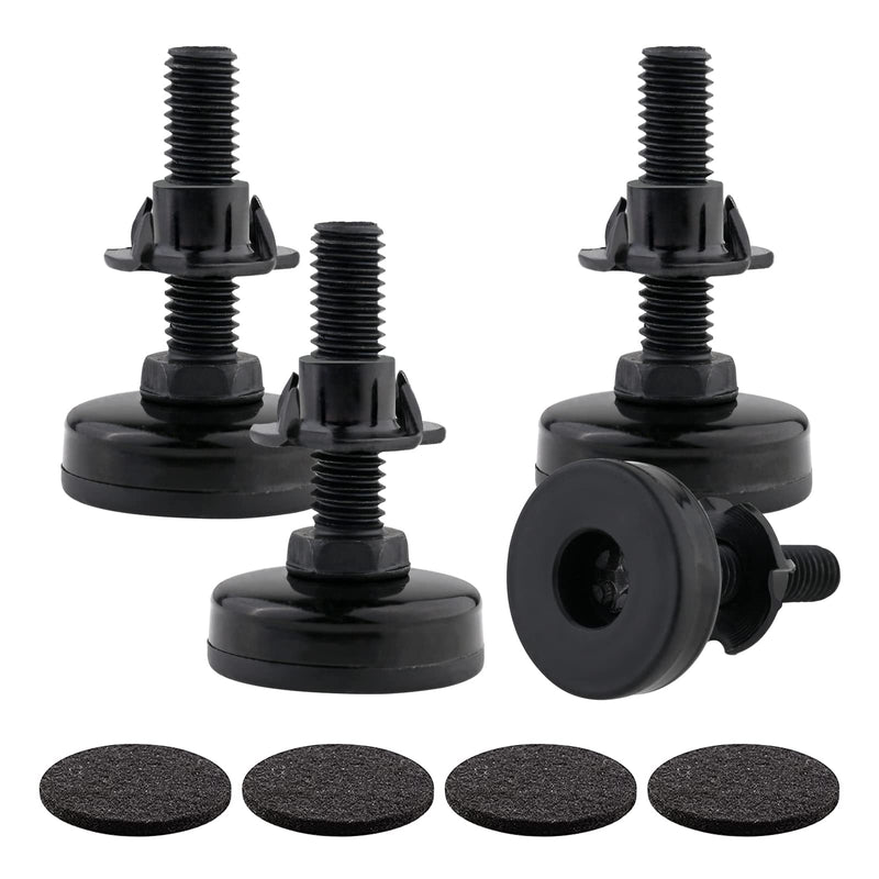 Furniture Feet Levelers,3/8" Thread Adjustable Furniture Feet,Heavy Duty Furniture Levelers,Adjustable Steel Leveling Feet for Cabinets Tables Chairs Desk Workbench T- Nut Kit,4 Pack Black - NewNest Australia