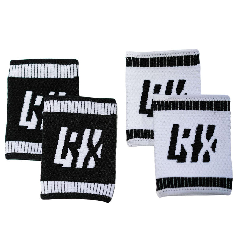 LYFT-RX Wrist Sweatbands for Weightlifting, Gym, Cardio, Weight Lift & Sports, 4.5 inch, Sweat Wicking Elastic Wrist Bands, Men & Women, 4PACK (2 Pairs/2 Colors) Medium Pair Black/Pair White - NewNest Australia