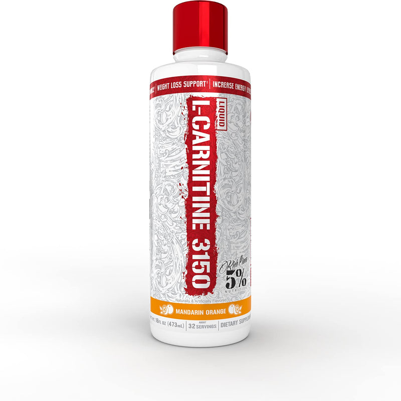Rich Piana 5% Nutrition Liquid L-Carnitine 3150 | Premium 4 Source Blend + GBB, The "Super Carnitine" (Mandarin Orange) Mandarin Orange - NewNest Australia