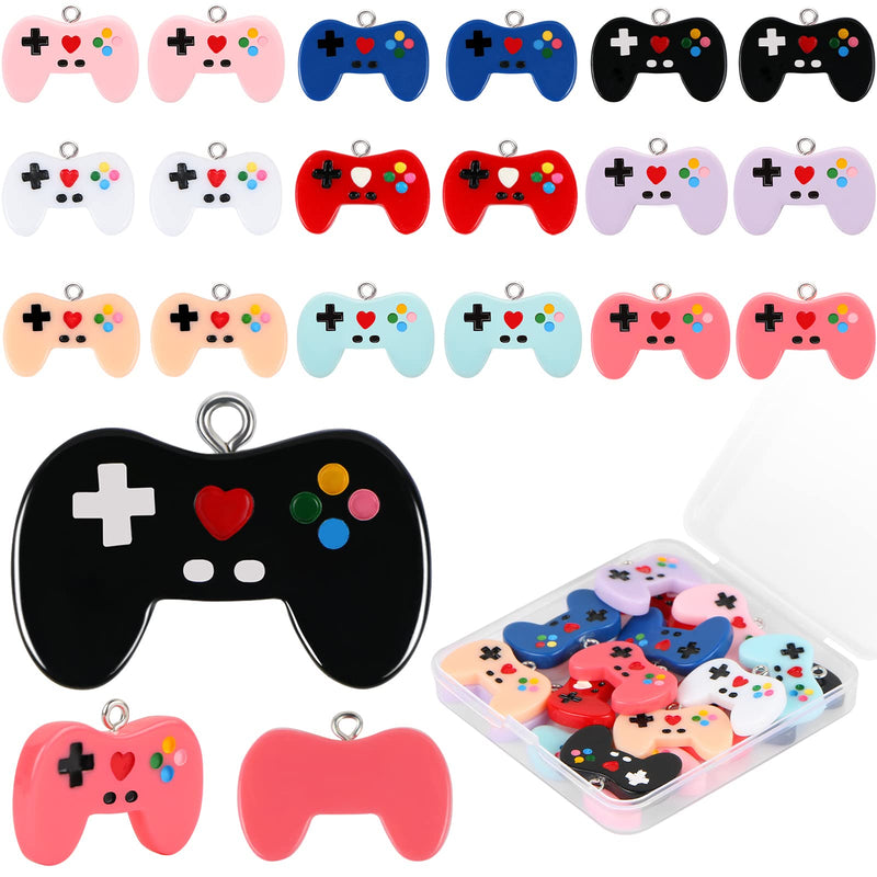 18 Pcs Video Game Controller Charms, MIKIMIQI 9 Colors Video Game Pendant Key Ring Colorful Resin Video Game Beads for Women Girls DIY Jewelry Making Video Game Party Favors Keychains - NewNest Australia