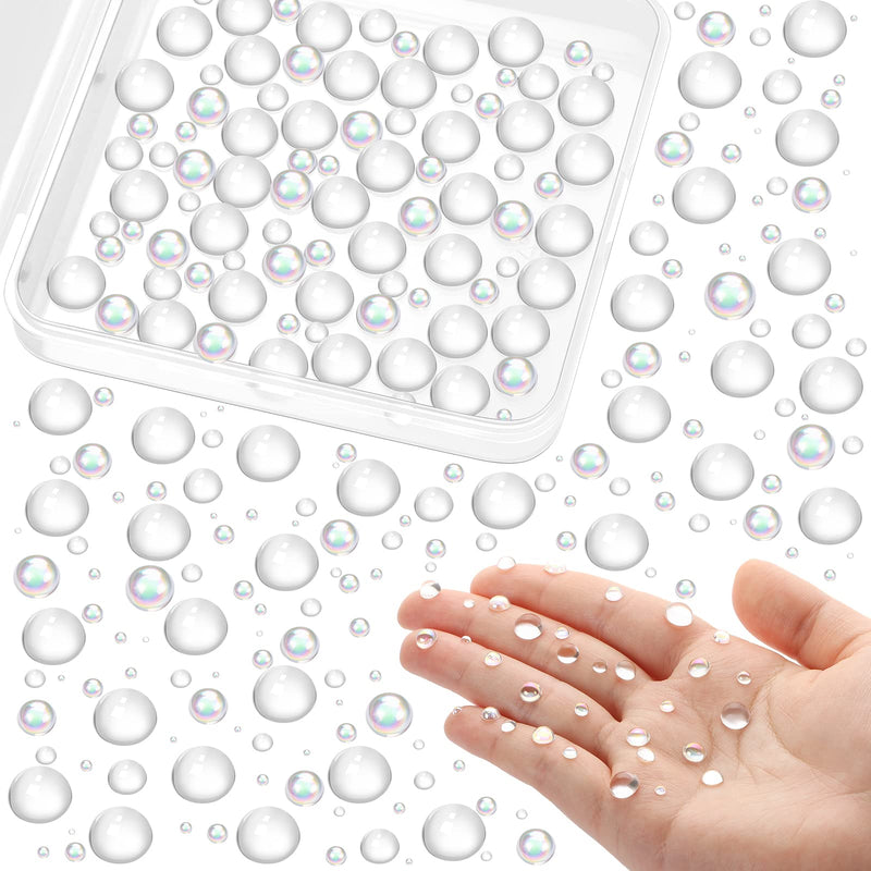 MIKIMIQI 700 Pcs Clear Dewdrop Holographic Water Droplets Embellishments Scrapbooking Card Making Supplies Resin Dewdrop Beads Clear Waterdrop for DIY Crafts Paper Decor (AB Clear) AB Clear - NewNest Australia