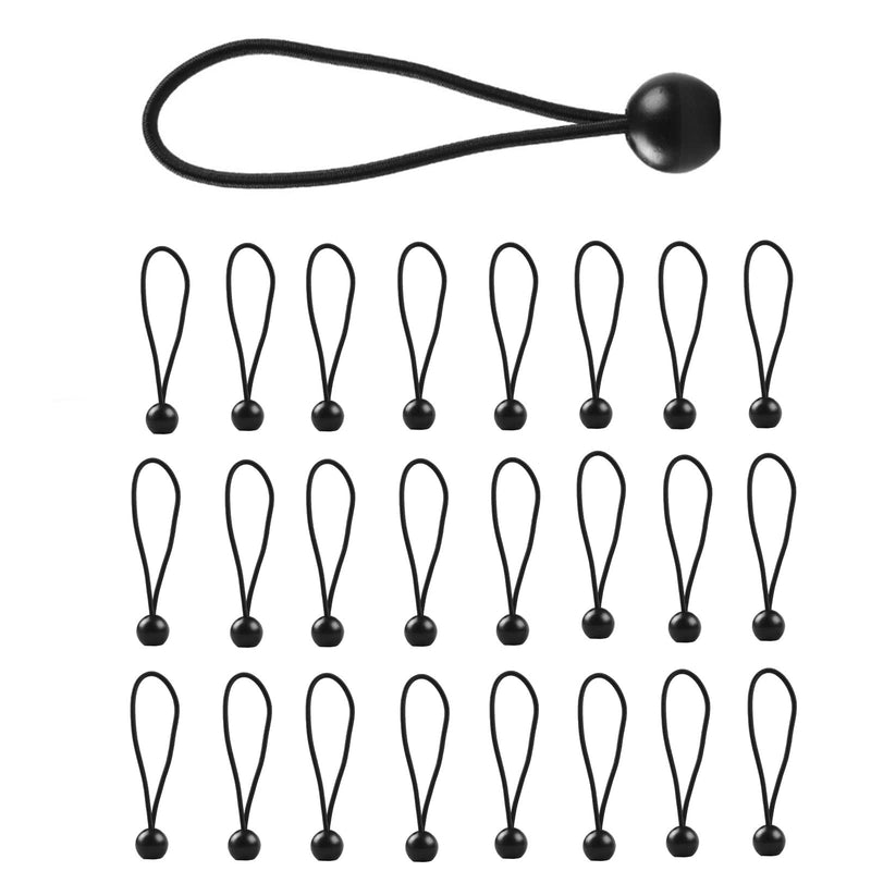 25 Pack 6 Inch Ball Bungee Cords, Heavy Duty Outdoor Natural Latex Tarp Straps with Balls, Tie-Down Bungee Ball Cord to Secure Tarp,Goal Net,Extension Cords,Projector Screen,Boat Canopy, Hoses,Tents - NewNest Australia