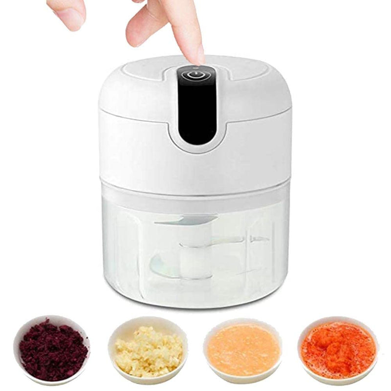 Electric Mini Garlic Chopper, USB Rechargeable Portable Mini Food Chopper, Used for Chopping Garlic, Ginger, Chili, Minced Meat, EtcKitchen Tools-White 250ML - NewNest Australia