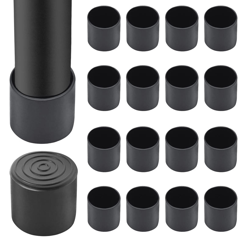 Auvotuis 16Pcs 1 1/2 Inch (38mm) PVC Chair Leg Tips, Round Non-Slip Folding Chair Leg End Caps Black Furniture Table Feet Caps Floor Protector Cups for Hardwood Floors 1-1/2 Inch (16Pcs) - NewNest Australia