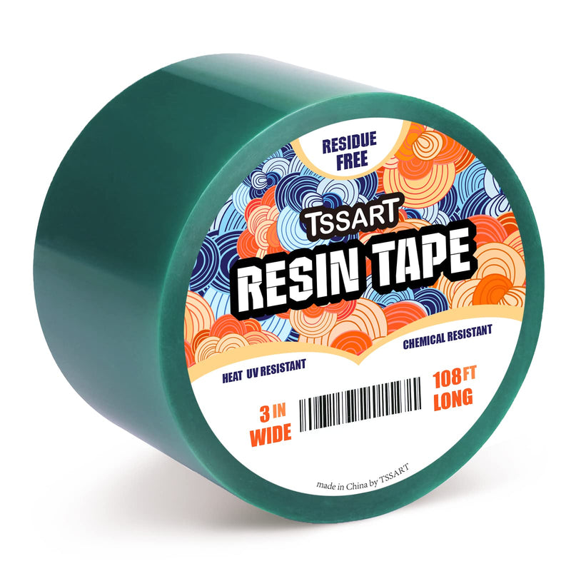 TSSART Resin Tape for Epoxy Resin Molding - Silicone Thermal Adhesive Tape, Oxidation and High Temperature Resistance Easy Peeling, Epoxy Release Tape for River Tables - 3 inch Wide 108FT Long - NewNest Australia