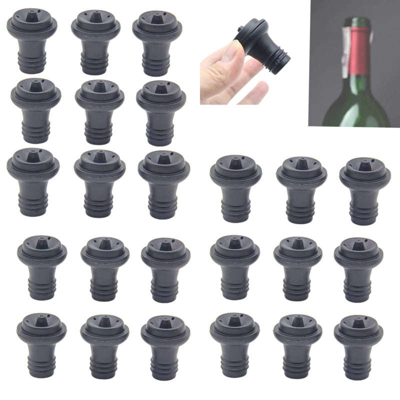 Wine Saver Vacuum Stoppers 24 Pack Rubber Wine Stoppers for Wine Saver Vacuum Pump Preserver, Bottle Rubber Corks to Preserve Wine Flavor Best Wine Air Vacuum Stoppers to Keep Wine Fresh 24Pcs Black - NewNest Australia
