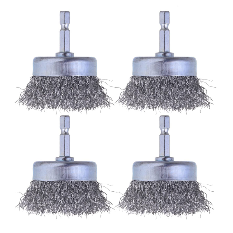 4 Pcs Wire Cup Brush Set, WENORA Wire Brush for Drill 1/4 Inch Arbor 0.010 Inch Coarse Carbon Steel-2 Inch Wire Drill Brush for Drill Attachment - NewNest Australia