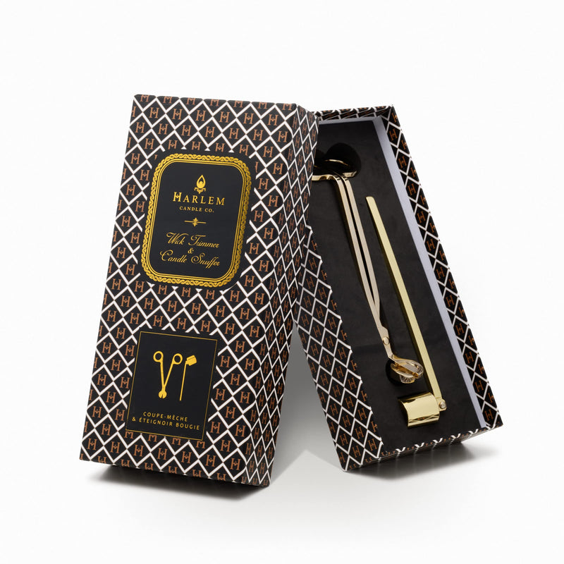 Harlem Candle Company Snuffer/Trimmer Set of 2, Candle Snuffer Extinguisher and Candle Wick Trimmer Cutter, Stainless Steel with Gold Finish, Gift Box Packaging - NewNest Australia