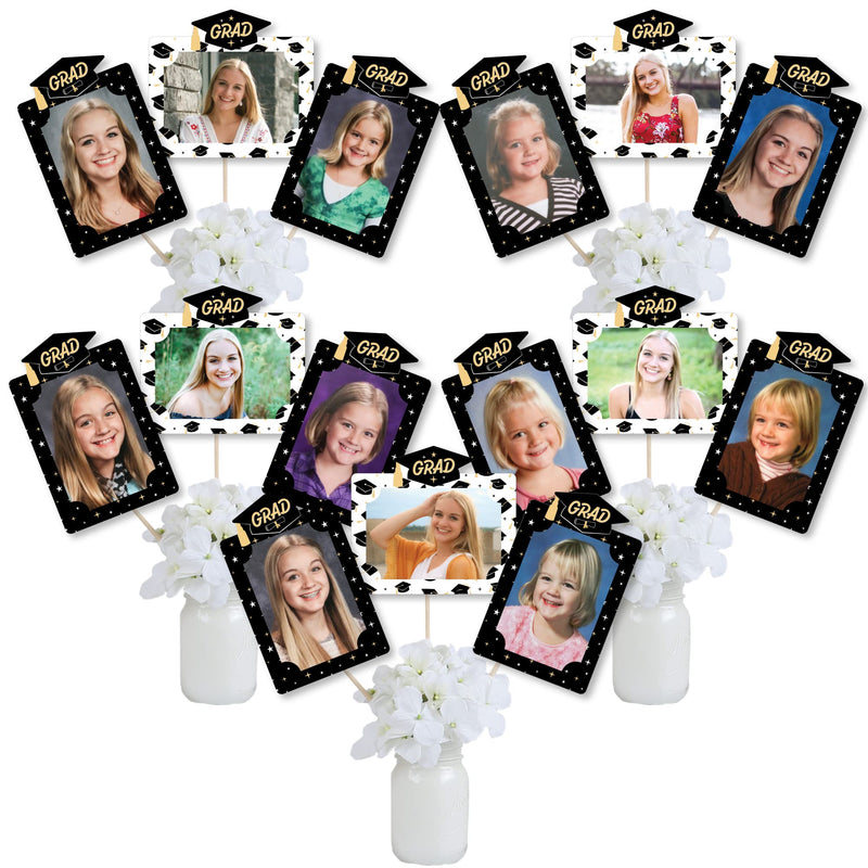 Big Dot of Happiness Goodbye High School, Hello College - Graduation Party Picture Centerpiece Sticks - Photo Table Toppers - 15 Pieces - NewNest Australia