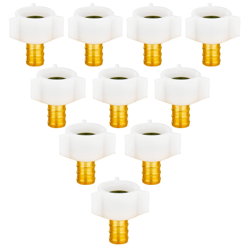 WHK Pex Adapters 1/2 inch X 1/2 inch Tubing Fittings Pipe Female NPT Swivel adapter Brass Crimp Fitting - LEAD FREE(10Packs) - NewNest Australia