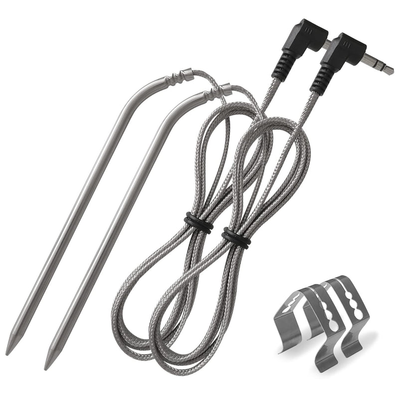 2 Pack High Temperature Meat Probe, Compatible with Camp Chef Wood Pellet Grills, Comes with 2pc BBQ Clip, Replace Stainless Steel Accessories - NewNest Australia