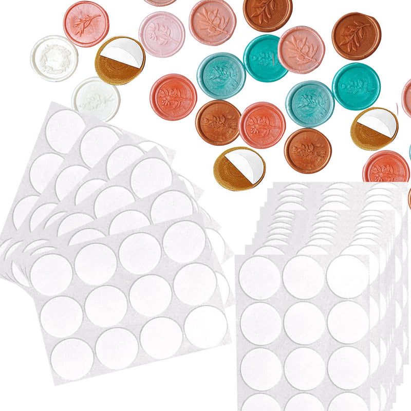 Keismodye Double Sided Adhesive Dots for Wax Seal, 204 PCS 1inch Adhesive Wax Seal Backing for Wax Sealing, Clear Removable Sticky Putty for Wax Seal Stickers, Craft Adhesive Waxing (White) - NewNest Australia