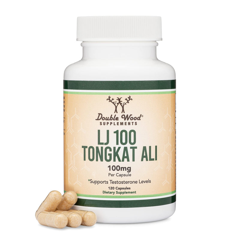 Tongkat Ali for Men (120 Capsules) - Only Clinically Proven and Patented Tongkat Ali Formula (LJ100 Std to 40% Glycosaponins, 22% Eurypeptides) Manufactured in The USA by Double Wood Supplements - NewNest Australia