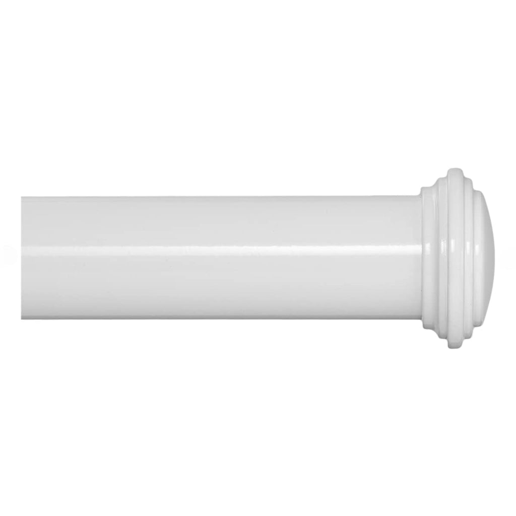 Ivilon Window Curtain Rod Decorative End Cap Design, 1 Inch Rod, 16 to 28 Inch (Side Curtain Rod) White 16" to 28" - NewNest Australia