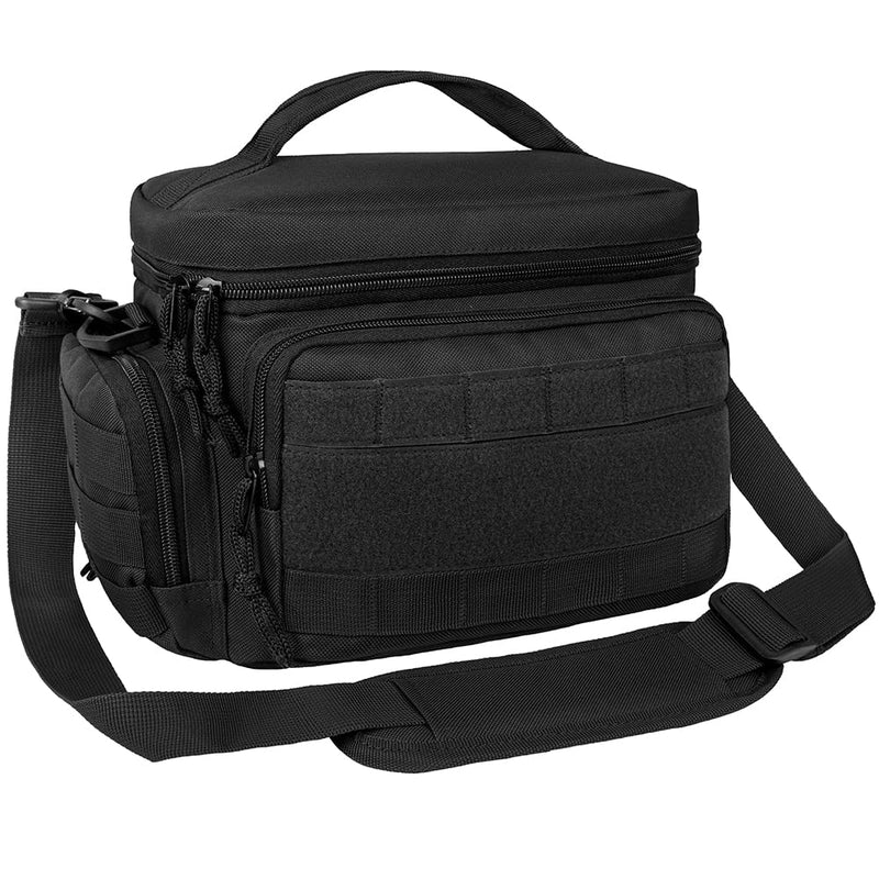 OPUX Tactical Lunch Box for Men, Insulated Lunch Bag for Men Adult, Large Lunch Cooler with MOLLE, Mesh Side Pockets, Tactical Lunch Bag Pail for Office, Meal Prep (Black) Black Medium - 10x7.5x6.5 Inches - NewNest Australia