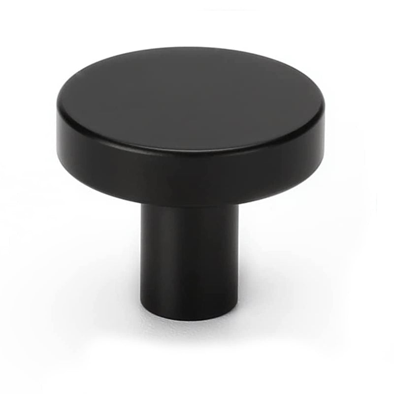 homdiy 10 Pack Matte Black Kitchen Door Knobs Kitchen Cabinet Knobs - Round Cabinet Door Knobs Black Cabinet Knobs Aluminum Alloy Single Hole Knobs for Cabinets and Drawers - NewNest Australia
