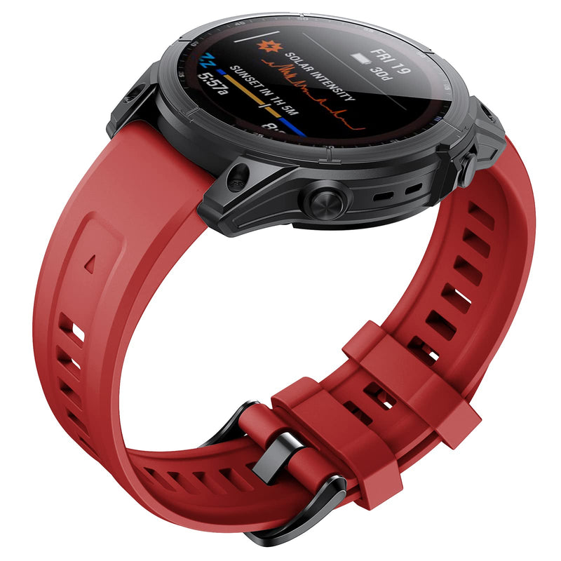 ANCOOL Compatible with Garmin Fenix 7S Band, Easy-fit Sport Wristband Soft Silicone Watch Band Replacement for Fenix 6S/Fenix 5S/Fenix 5S Plus Smartwatch Red - NewNest Australia