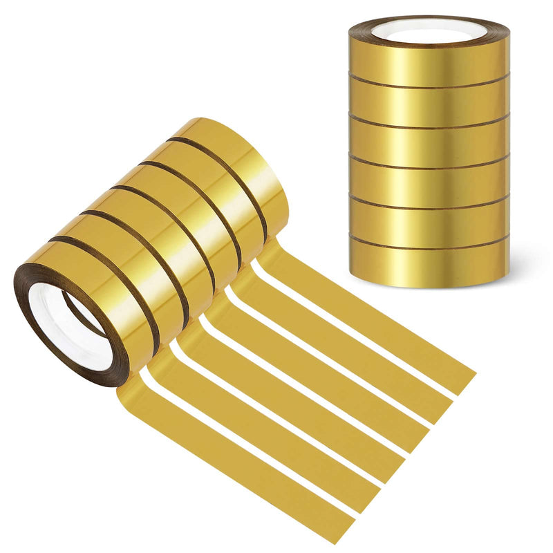 6 Rolls Gold Mirror Tape, Gold Tape for Wall Decor, Gold DIY Graphic Art Tape, Metallic Washi Mirror Tape for Cabinet Wall Wardrobe Bathroom Decoration Gift Wrapping, 1/2 Inch x 165 Yards - NewNest Australia