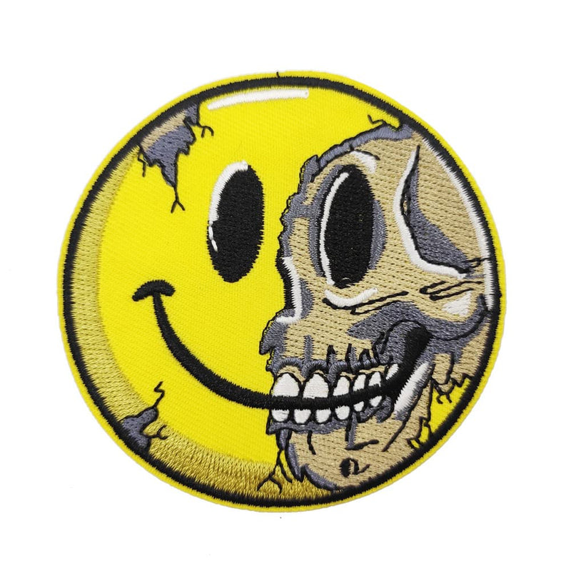Smile Face Skull Embroidered Iron on Patch - NewNest Australia