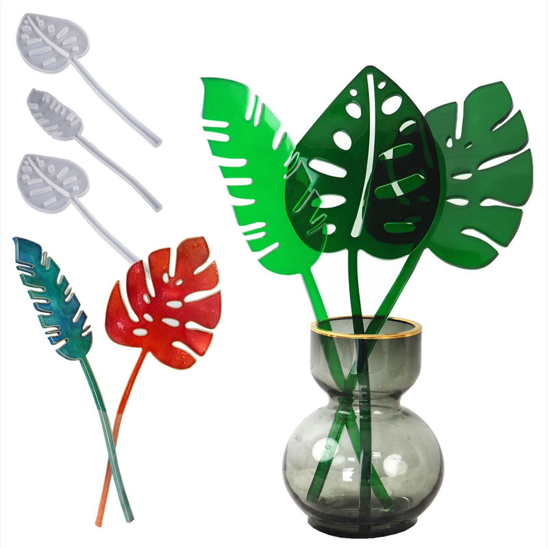 KuAoyoja Silicone Molds for Resin, 3 PCS Feather Turtle Leaf Desktop Decor Flower Mirror Silicone Mold Resin for DIY Crafts Home Table Vase Decoration (3pcs) 3pcs - NewNest Australia