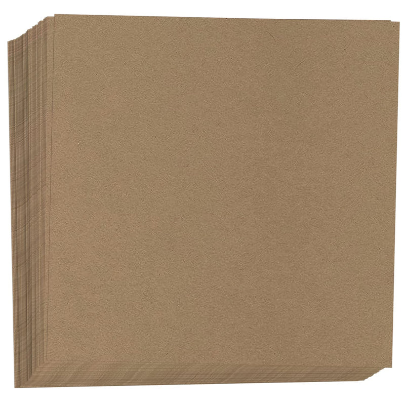 Hamilco Brown Kraft Cardstock Scrapbook Paper 12x12 Thick Blank Card Stock Heavy Weight 100 lb Cover - 25 Pack 100lb cover - NewNest Australia