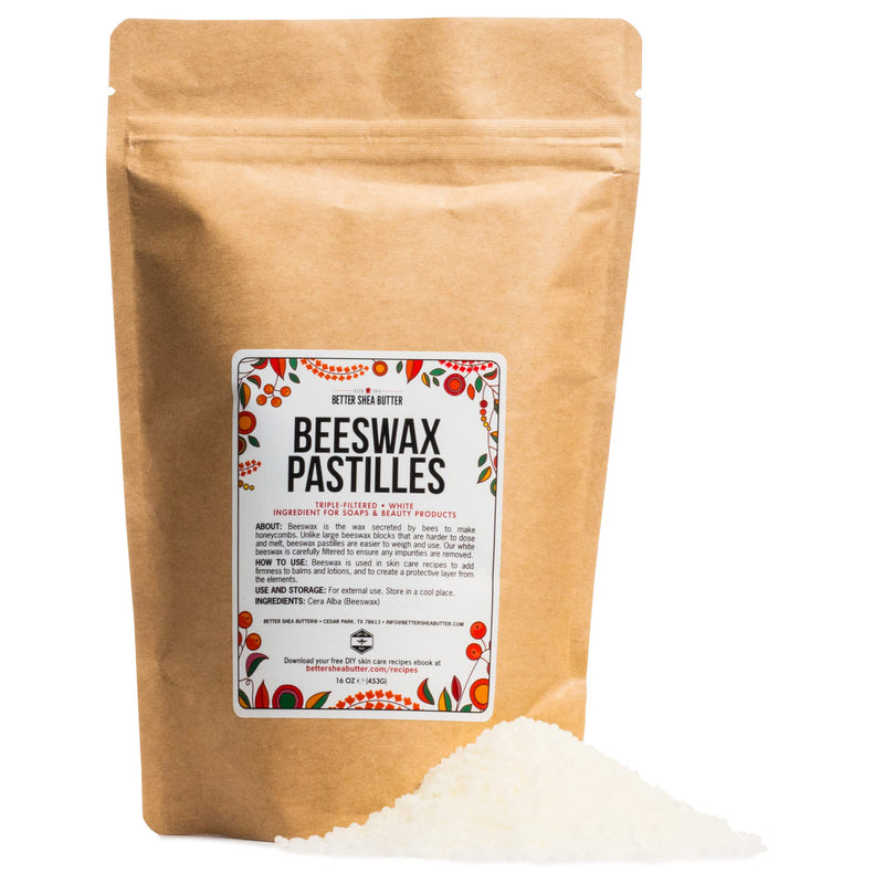 White Beeswax Pastilles | Natural Candle Wax Pellets, Use for Lip Balms, Body Butters, & Salves by Better Shea Butter - NewNest Australia