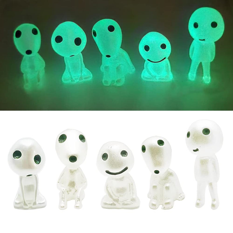 5 Pcs Luminous Tree Elves Spirit Kodama Gardening Mononoke Potted Decoration Micro Princess Landscape Figures Ornament - NewNest Australia