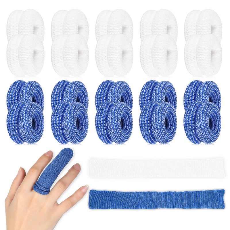 20 Pack First Aid Tublar Bandage Finger Roll Tubular Bandage Dressings Finger Bandage Tubular Finger Dressings Finger Cots Buddies Blue White Bandages for Finger Sprains and Swelling 15 x 600mm 20 - NewNest Australia