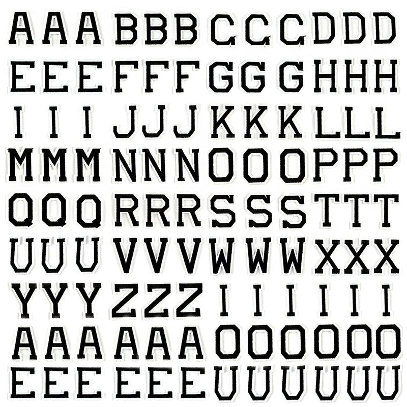 108 Pcs Iron on Letter Patches, Sew on Alphabet Appliques with Embroidered Patch, Decorate Repair Patches for Shirts Hats Bags Jeans Jackets Black A-Z Letter 108pcs - NewNest Australia