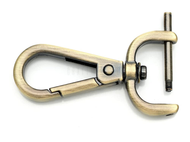 CRAFTMEMORE 2pcs Detachable Snap Hook Swivel Clasp with Screw Bar Bag Strap Hardware Replacement (1 Inch, Brushed Brass) 1 Inch - NewNest Australia