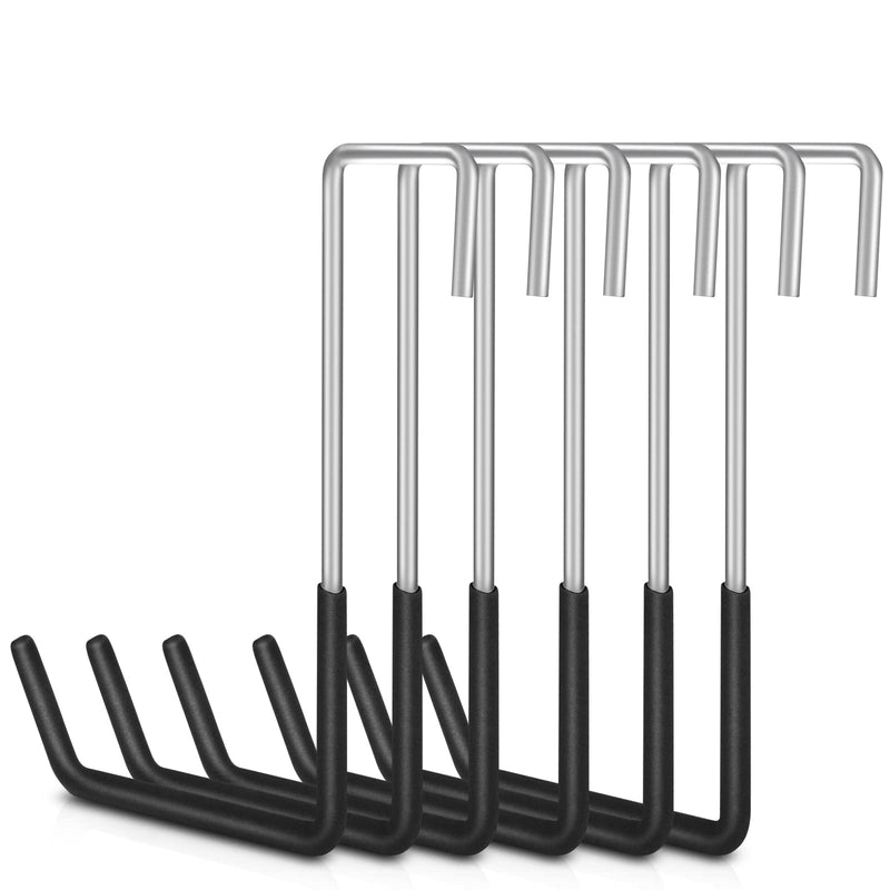 6 Pack Heavy Duty Rafter Hooks for Hanging Vinyl Coated Large S Hooks for Hanging Ladder Bike Hangers Garage Storage Organizer Black 6 - NewNest Australia