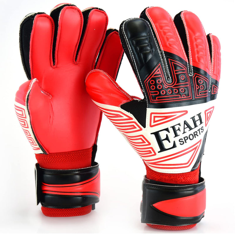 EFAH SPORTS Soccer Goalkeeper Gloves for Kids Boys Children Youth Football Goalie Gloves with Fingersave and Double Wrist Grips Size 5 suitable for 9 to 12 years old Red - NewNest Australia