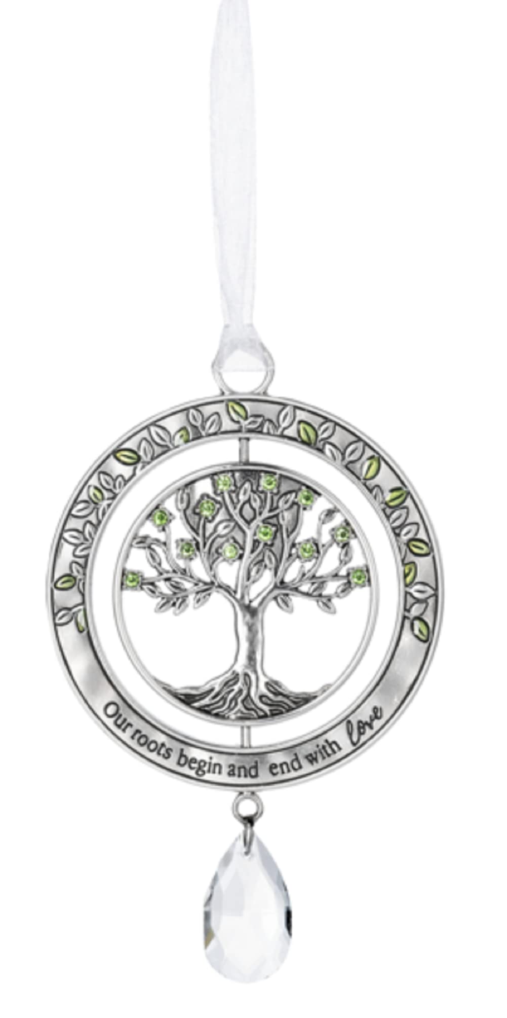 Ganz Our Roots Begin and End with Love Ornament, 2.25-inch Width, Zinc, Silver - NewNest Australia