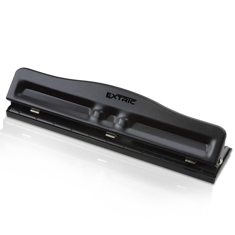 Hole Punch Adjustable 3 Hole Punch 10 Sheet Capacity Hole Puncher Black Metal Hole Puncher 3 Ring - NewNest Australia