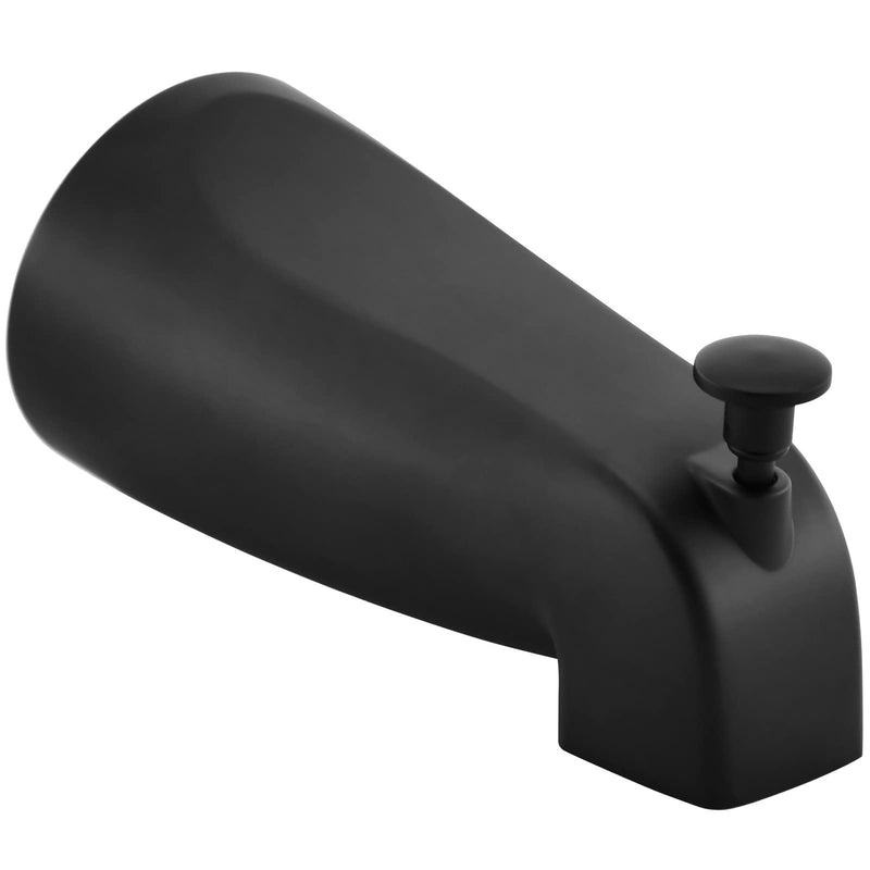 Slip Fit Tub Spout with Pull-Up Diverter for 1/2 inch Copper Tube, Matte Black - NewNest Australia