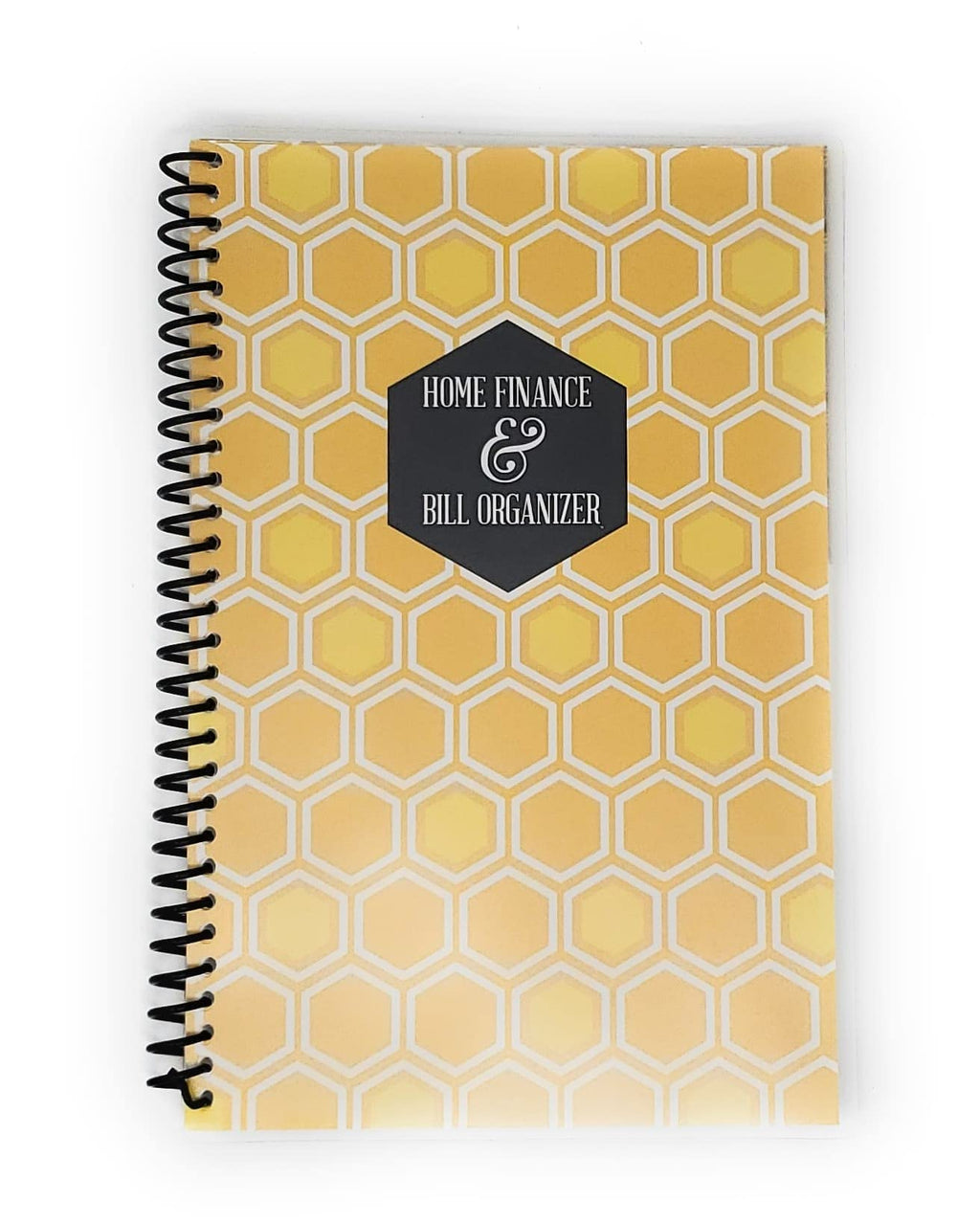 Home Finance & Bill Organizer with Pockets (Black, Yellow, White Hexagon) - NewNest Australia