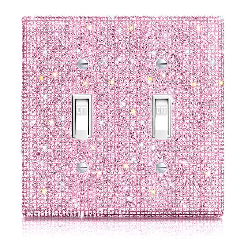 Shiny Rhinestones Wall Plate Cover Light Switch Cover Outlet Covers Wall Plate Cover Light Switch Cover Decorative Bling Light Switch Cover (2-Gang Decorator, Pink) 2-Gang Decorator - NewNest Australia