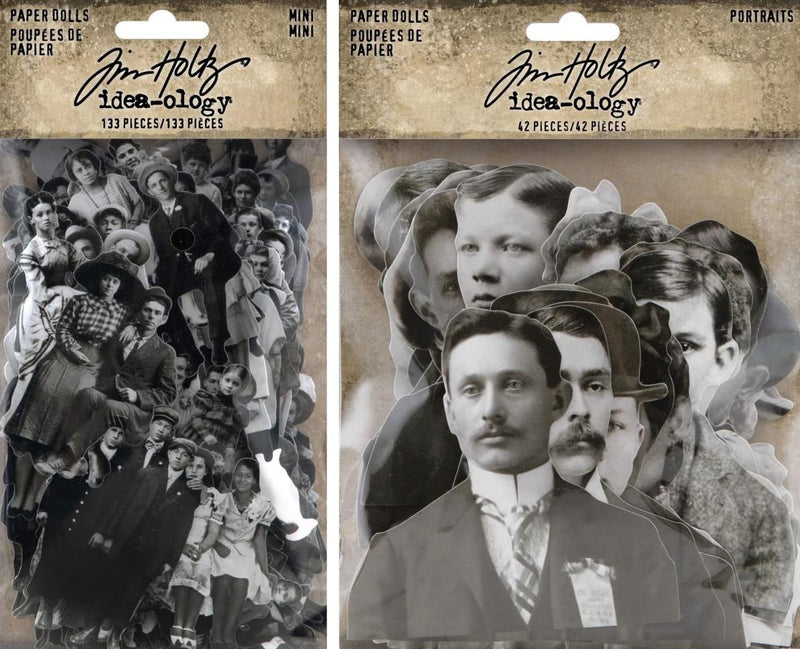 Idea-ology Tim Holtz 2022 Mini Paper Dolls and Portraits Paper Dolls - 2 Item Bundle - NewNest Australia