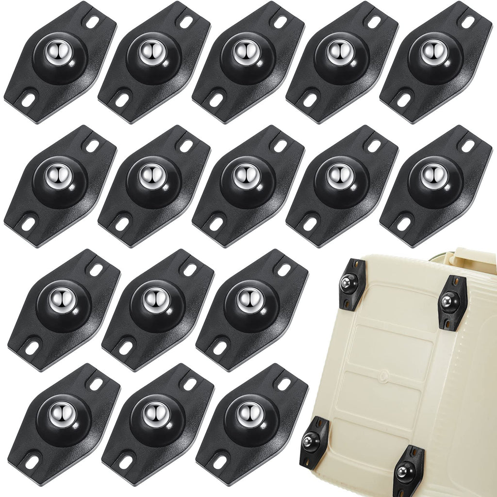 Self Adhesive Caster Wheels Mini Swivel Wheels 360 Degree Rotation Sticky Pulley Small Wheels for Projects Wheels with Ball Bearings Roller Casters for Furniture Storage Box Trash (16 Pieces, Black) 16 - NewNest Australia