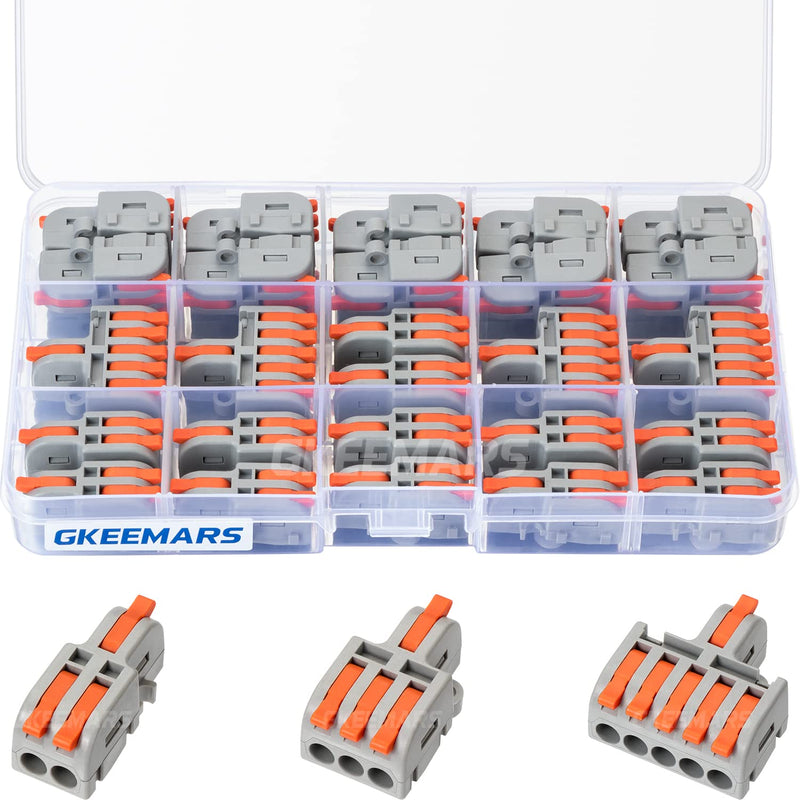 GKEEMARS 26Pcs Compact Splicing Connectors Wire Connectors Kit 2, 3 and 5 Circuit Inline Splices 24-12 AWG - NewNest Australia