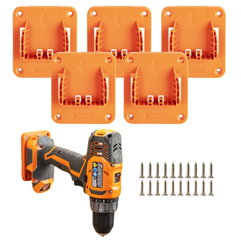 5 Packs Tools Drill Mount Holder, Fit for RIDGID 18V Li-ion Drill Tools Holder Dock Hanger with 20 Screws(No Tool) - NewNest Australia