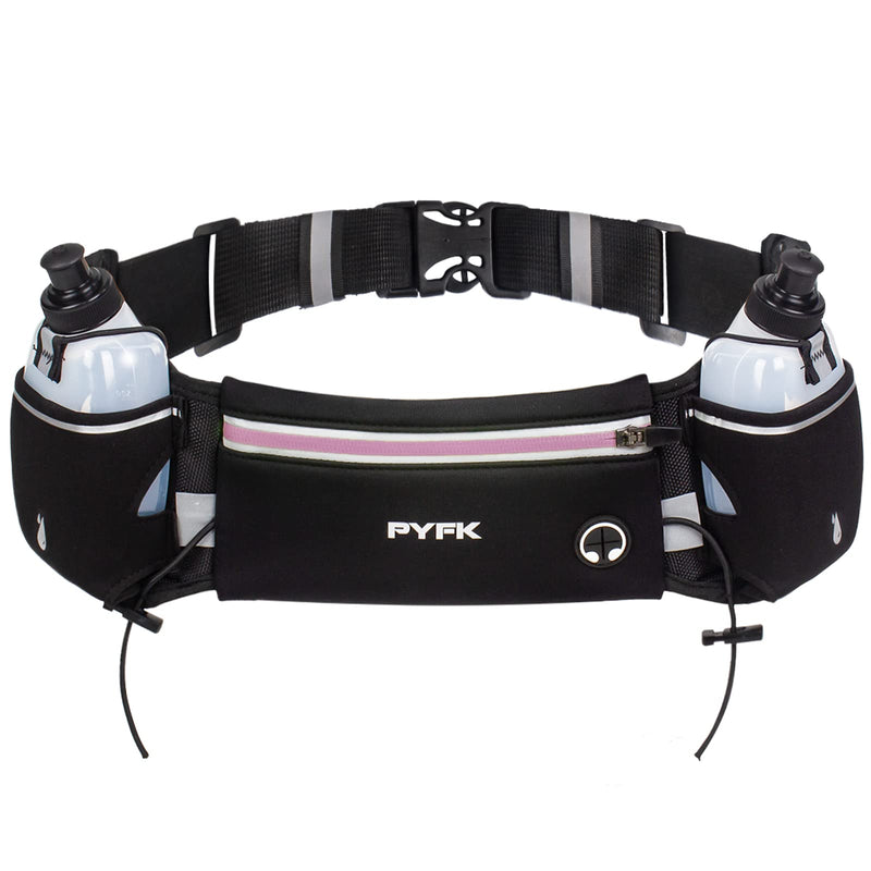 PYFK Upgraded Running Belt with Water Bottles, Hydration Belt for Men and Women, Water Bottle Holder Running Pouch Belt, Fanny Pack Fits 6.5 inches Phones, Waist pack for Running Hiking Climbing purple - NewNest Australia