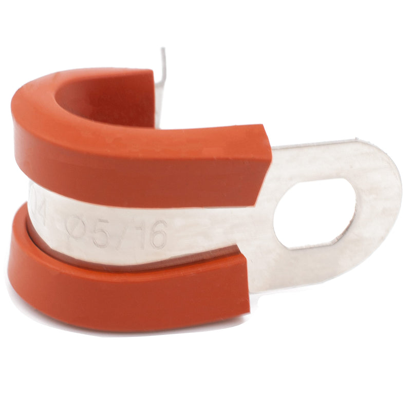 Phoenix Top-Notch Tools 25 Pack 5/16" (8mm) 304 Stainless Steel Red Silica Gel Rubber Insulated Cushion Cable Clamps, Fuel Line Clamp and Metal Clamp - NewNest Australia