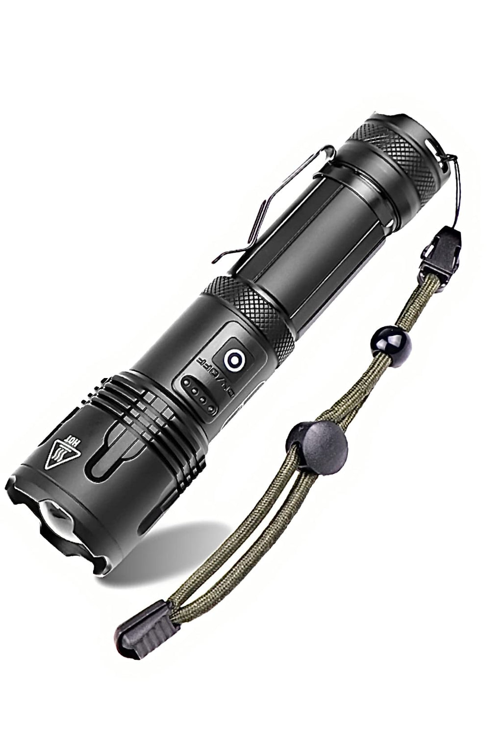 LED Bright Tactical Flashlight,3.5K lumens with Spring Clip, Rechargeable Battery and Accessories Included XHP70 - NewNest Australia